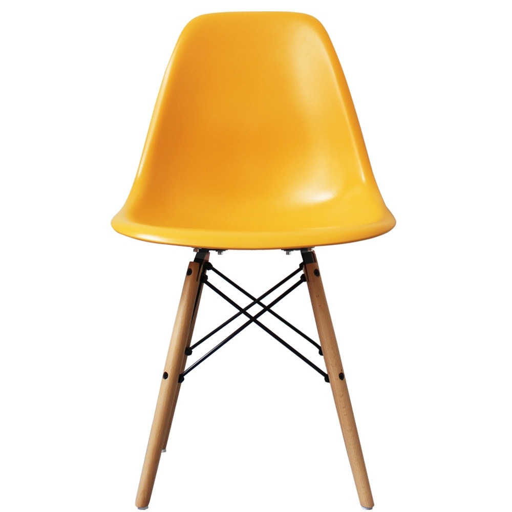 Cadmium Yellow LEFT Hand Shaped Chair 32 Tall Adult Size 70's Retro EAMES  Icarly NEW -  UK