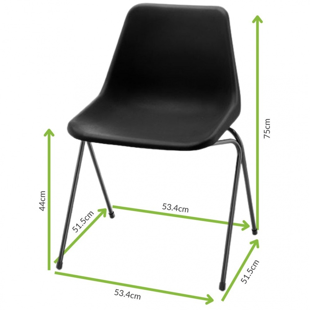 Black Robin Day Chair from Fusion Living | Black Plastic Chairs