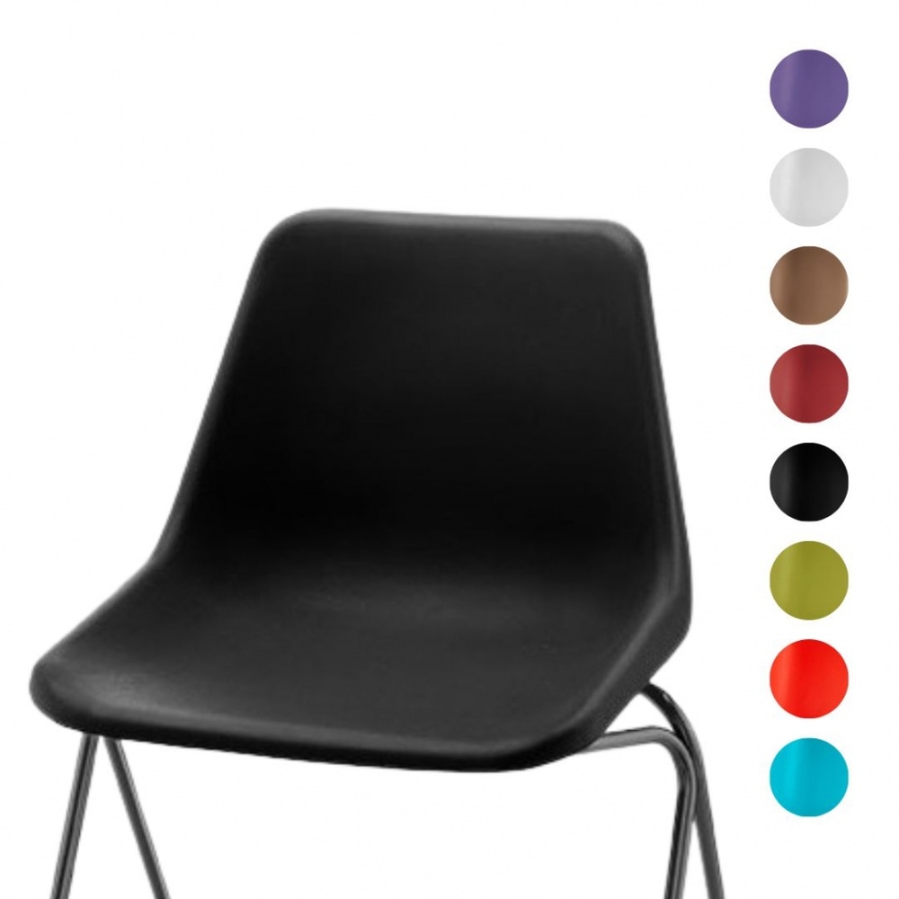 Black Robin Day Chair from Fusion Living | Black Plastic Chairs